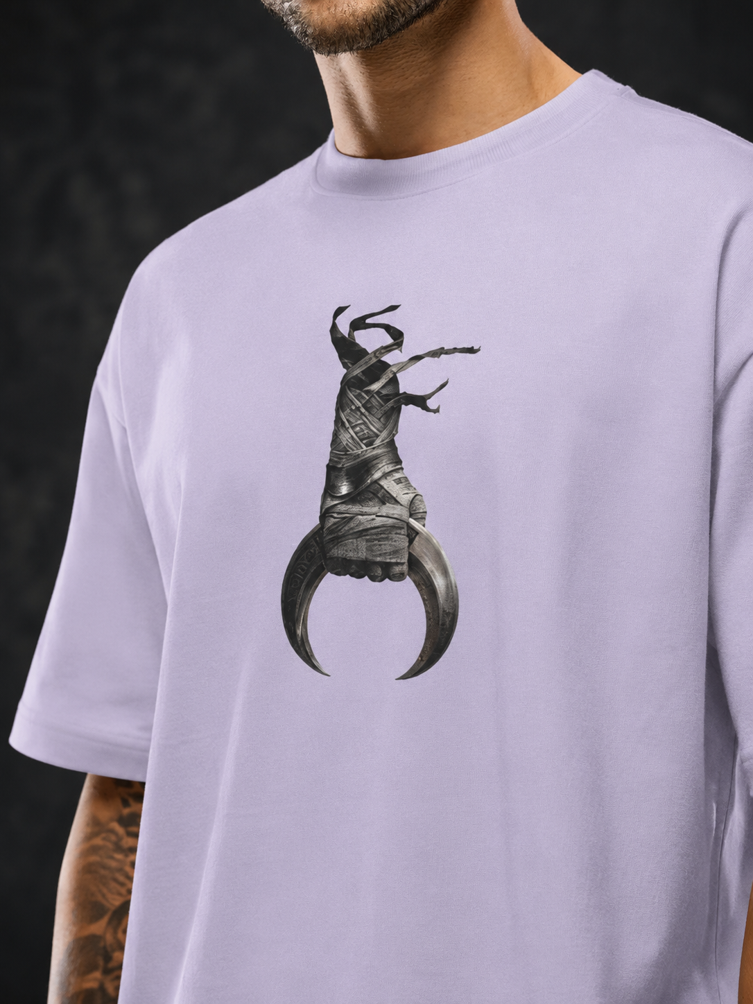 Night Warrior Oversized Graphic T-Shirt