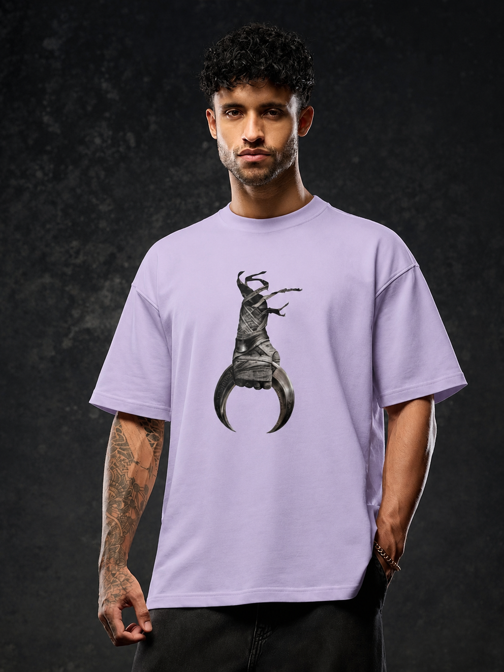 Night Warrior Oversized Graphic T-Shirt