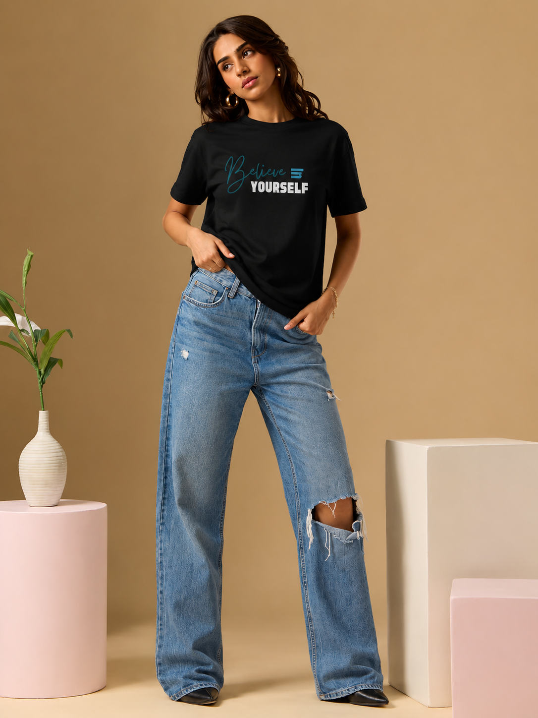 Believe Yourself Crew Tee — Inspirational T‑Shirt