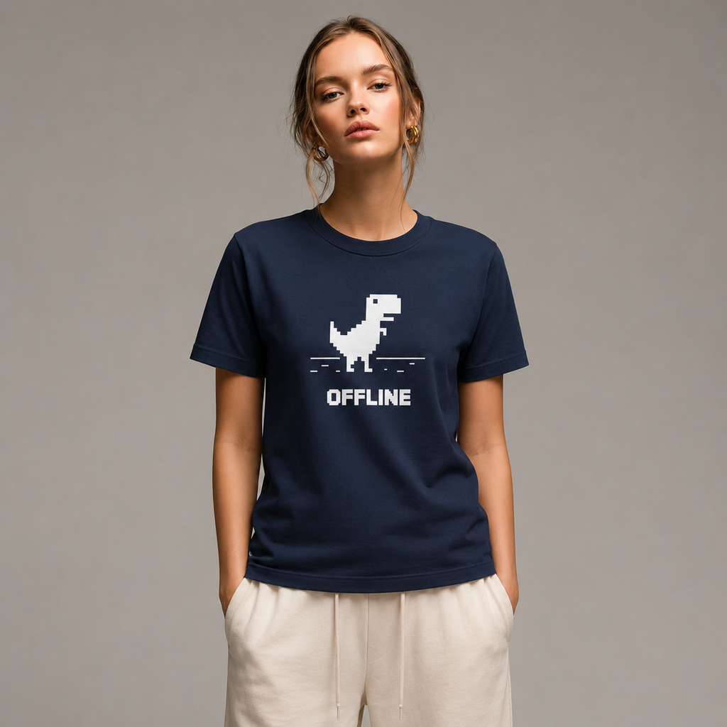 Offline Pixel Dino T-Shirt